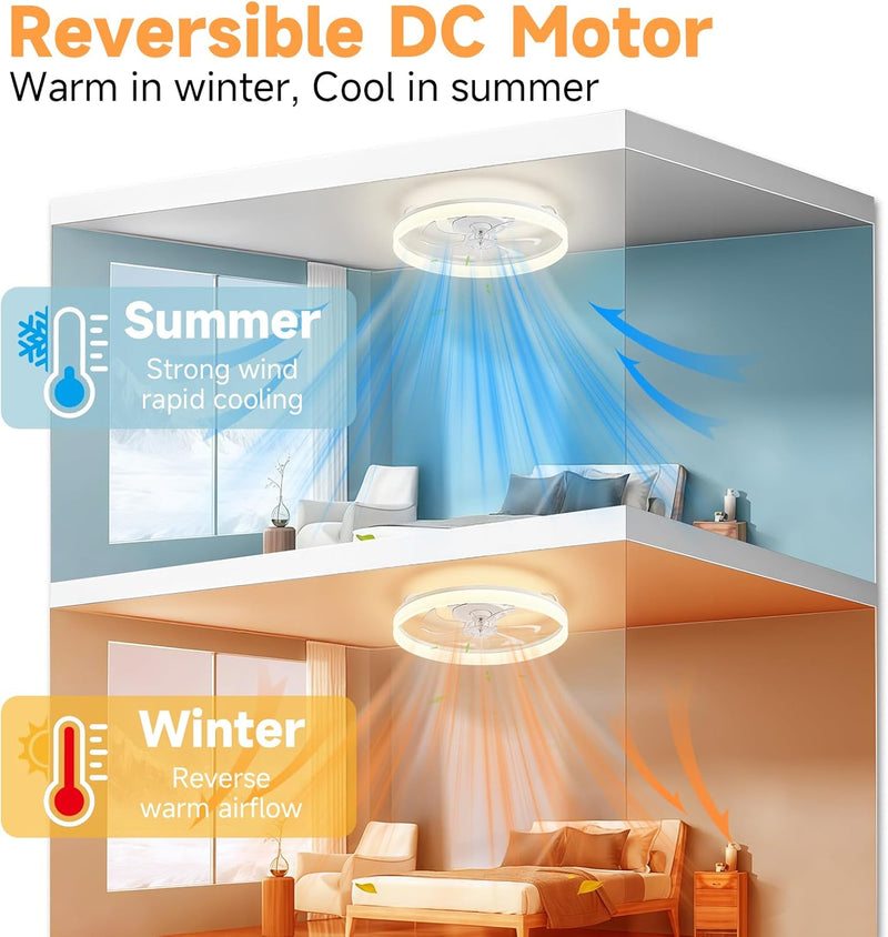 Reversible Quiet Ceiling Fans with Lights and Remote