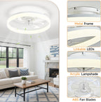 Reversible Quiet Ceiling Fans with Lights and Remote
