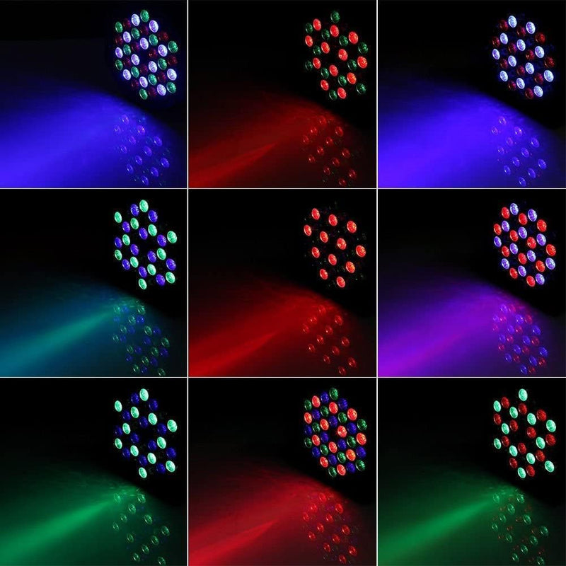 RGB 36 LED Stage Lights with Bag 72W (4 Pack)