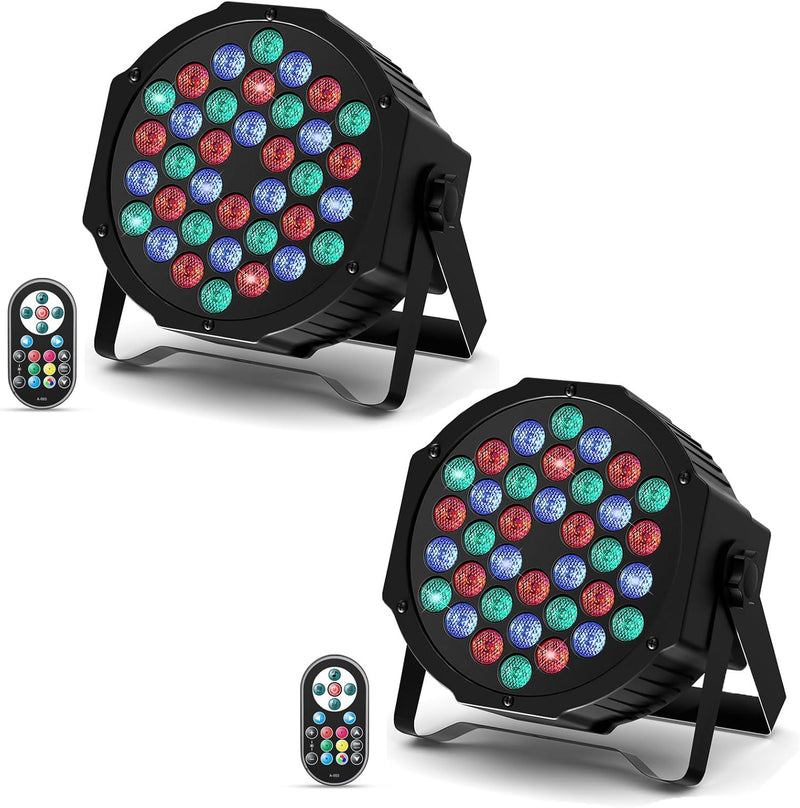 RGB 36 LED Stage Lights with Bag 72W (4 Pack)