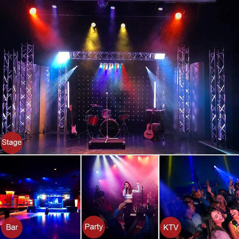 RGB 36 LED Stage Lights with Bag 72W (4 Pack)