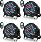 RGB 36 LED Stage Lights with Bag 72W (4 Pack)