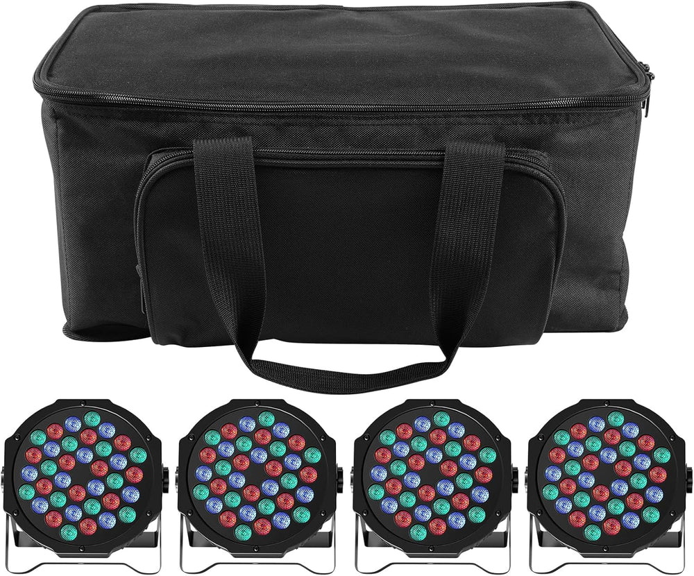 RGB 36 LED Stage Lights with Bag 72W (4 Pack)