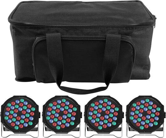 RGB 36 LED Stage Lights with Bag 72W (4 Pack)