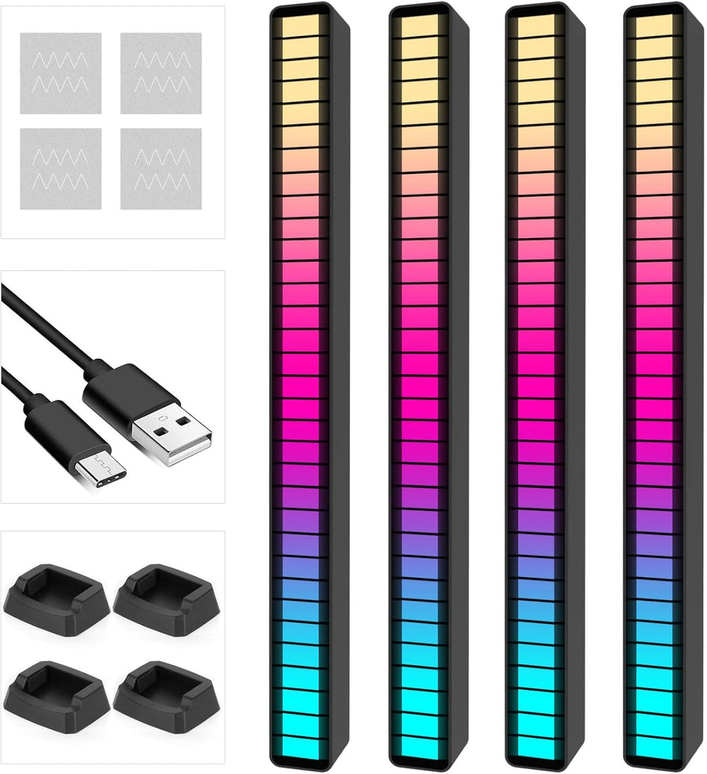 RGB Rechargeable Sound Control Light Voice-Activated Pickup (4Pack)