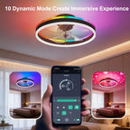 Rgbcw Ceiling Fan with Lights 50CM Modern Smart