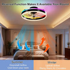 Rgbcw Ceiling Fan with Lights 50CM Modern Smart