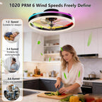 Rgbcw Ceiling Fan with Lights 50CM Modern Smart