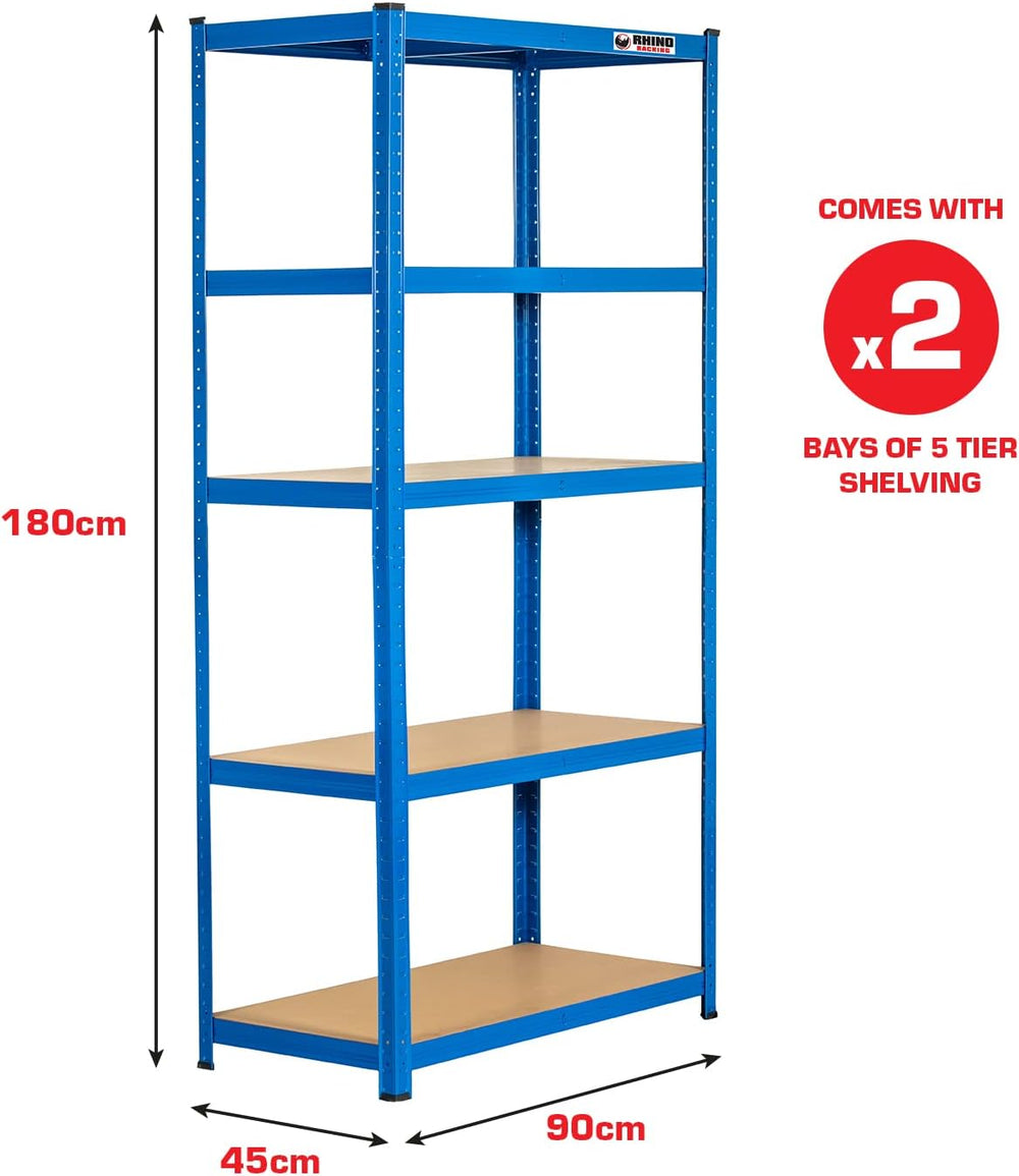 2 Bays 5 Tier Heavy-Duty Industrial Storage