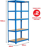Rhino Racking 2 Bays 5 Tier Heavy-Duty Industrial