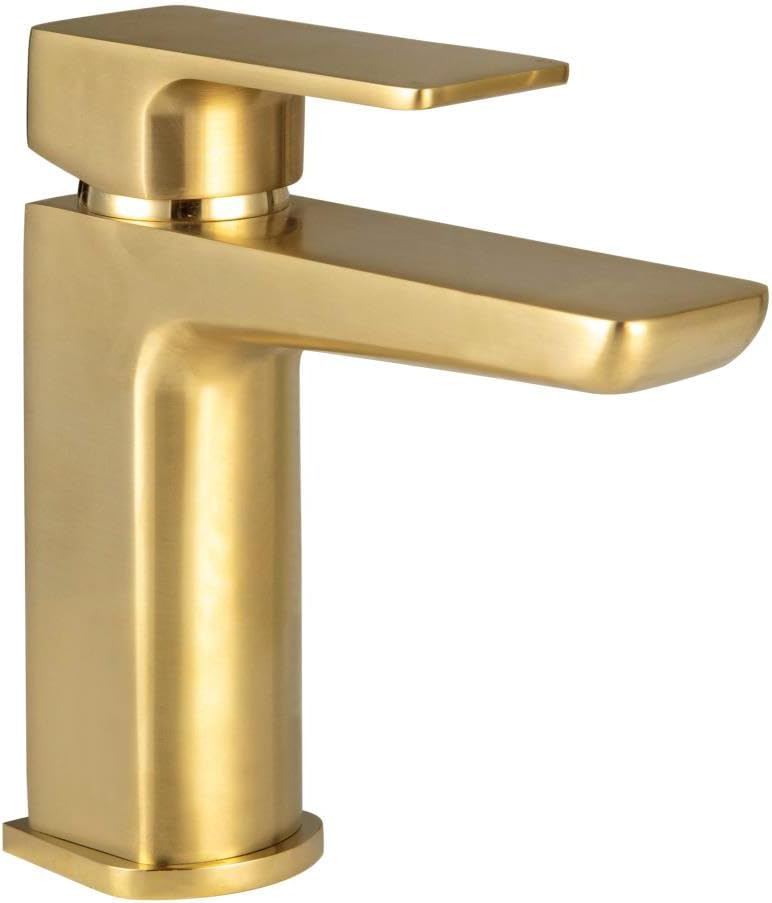 Rhodos Brushed Brass Bathroom Tap Pack Includes Deck