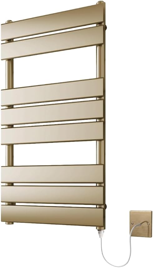 Richmond Brushed Brass Electric Heated Towel Rail 400MM