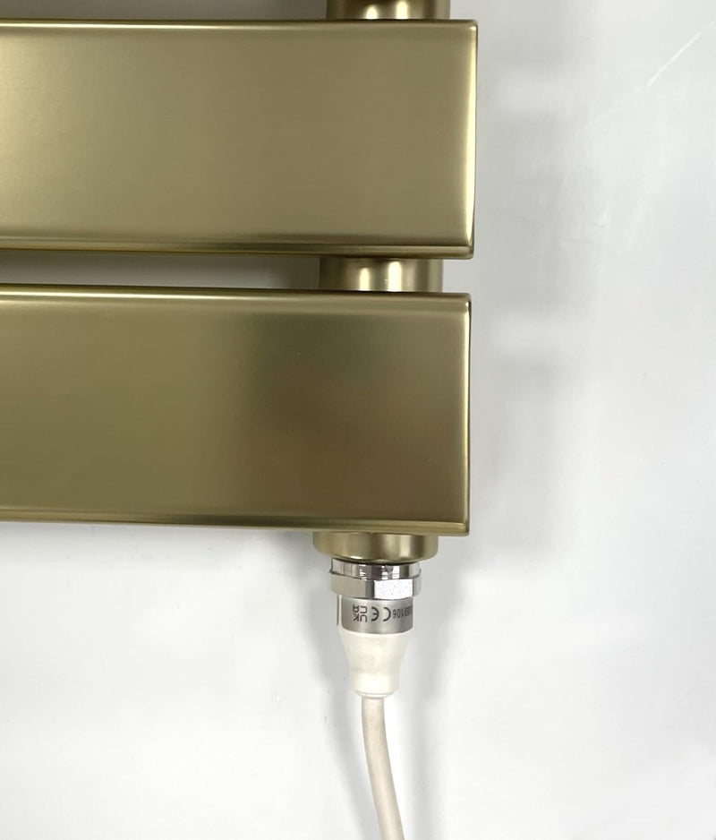 Richmond Brushed Brass Electric Heated Towel Rail 400MM