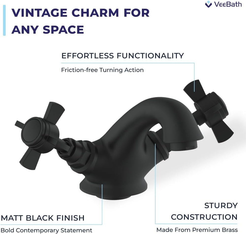 Ripple Traditional Mono Basin Mixer Tap Victorian Style