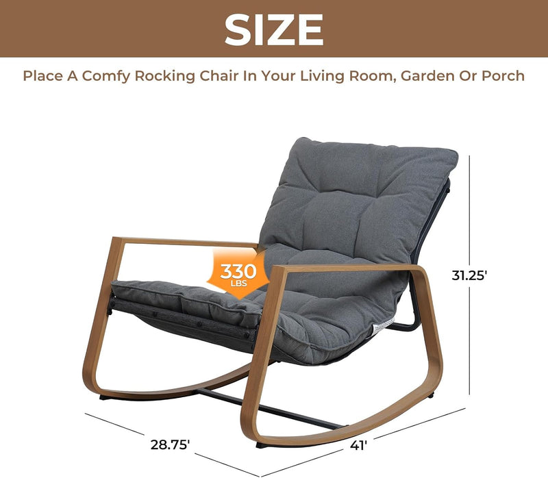 Rocking Chair with Side Table Garden Lounge