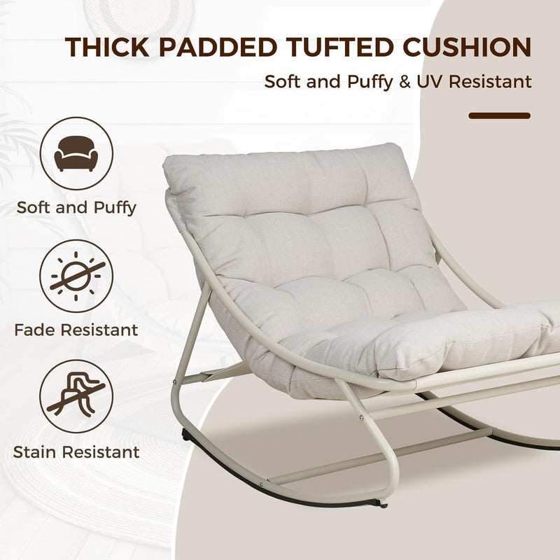Rocking Chair with Side Table Garden Lounge