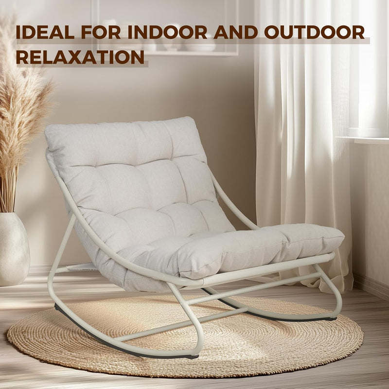 Rocking Chair with Side Table Garden Lounge