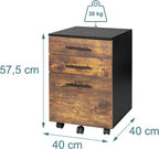 Roll Container with 3 Drawers Hanging File Castors