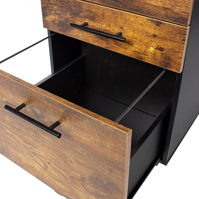 Roll Container with 3 Drawers Hanging File Castors