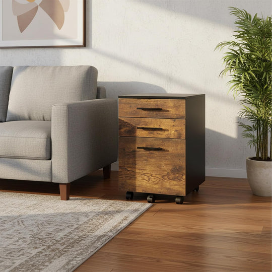 Roll Container with 3 Drawers Hanging File Castors