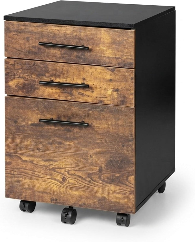 Roll Container with 3 Drawers Hanging File Castors