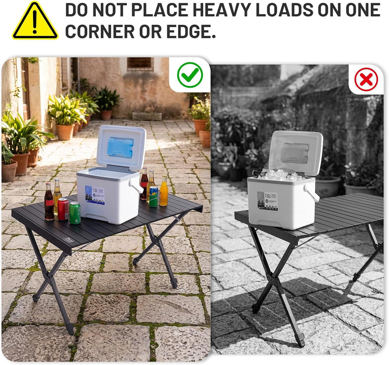 Roll Up Camping Table That Fold Height Adjustable