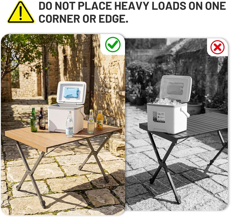 Roll Up Camping Table That Fold Height Adjustable