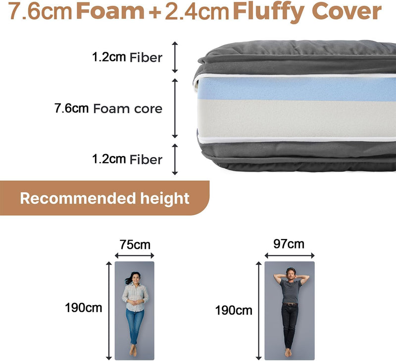 Roll Up Floor Mattress Memory Foam Portable