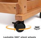 Rolling Art Cart Solid Beech Wood Utility