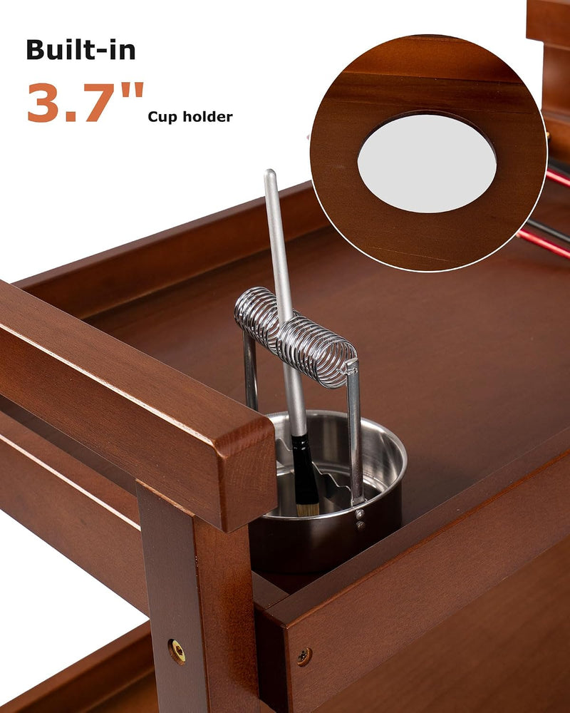 Rolling Art Cart Solid Beech Wood Utility