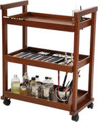 Rolling Art Cart Solid Beech Wood Utility