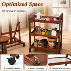 Rolling Art Cart Solid Beech Wood Utility