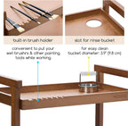Rolling Art Supply Cart: Solid Beech Wood 3-Tier