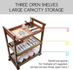 Rolling Art Supply Cart: Solid Beech Wood 3-Tier