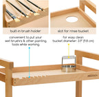 Rolling Art Supply Cart: Solid Beech Wood 3-Tier