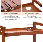Rolling Art Supply Cart: Solid Beech Wood 3-Tier