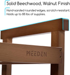 Rolling Art Supply Cart: Solid Beech Wood 3-Tier