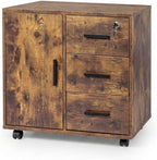 Rolling Cabinet with 3 Drawers and 2 Doors