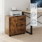 Rolling Cabinet with 3 Drawers and 2 Doors