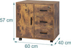 Rolling Cabinet with 3 Drawers and 2 Doors