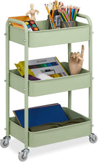 Rolling Cart 3 Tiers Serving Trolley Utilities