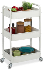 Rolling Cart 3 Tiers Serving Trolley Utilities