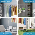 Rolling Coat Rack with 5 Drawers Mobile Closet