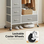 Rolling Coat Rack with 5 Drawers Mobile Wardrobe
