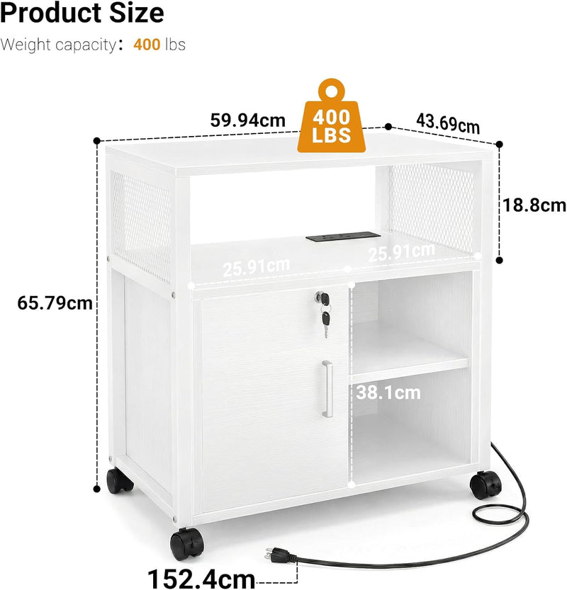 Rolling File Cabinet Lateral Filing on Wheels Mobile