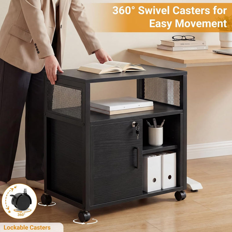 Rolling File Cabinet Lateral Filing on Wheels Mobile