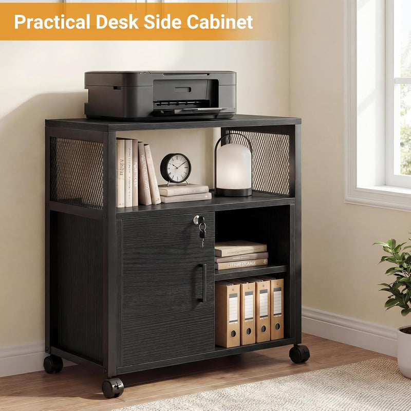Rolling File Cabinet Lateral Filing on Wheels Mobile