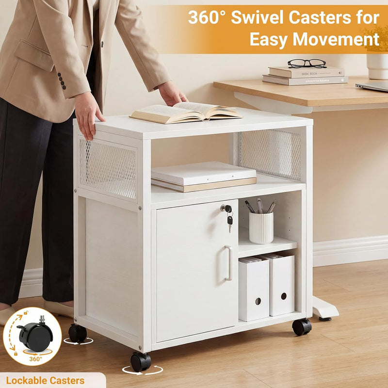 Rolling File Cabinet Lateral Filing on Wheels Mobile