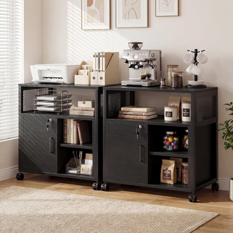 Rolling File Cabinet Lateral Filing on Wheels Mobile