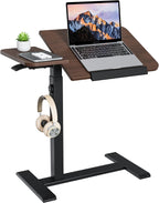 Rolling Laptop Desk with Tilting Top Recessed Casters